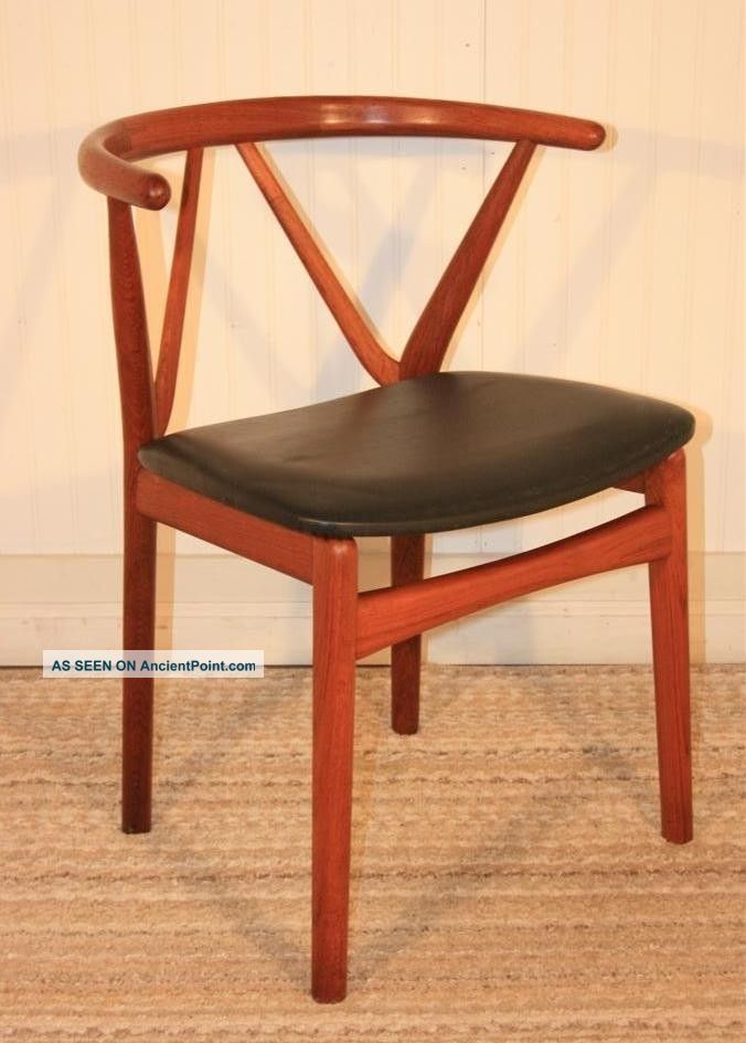 Vtg Mid Century Danish Modern Teak Chair By Henning Kjaernulf For Bruno Hansen C Post-1950 photo