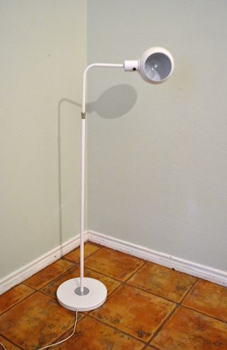 Laurel Vtg Mid Century Modern White Adjustable Arm Ball Floor Lamp Eames Era photo