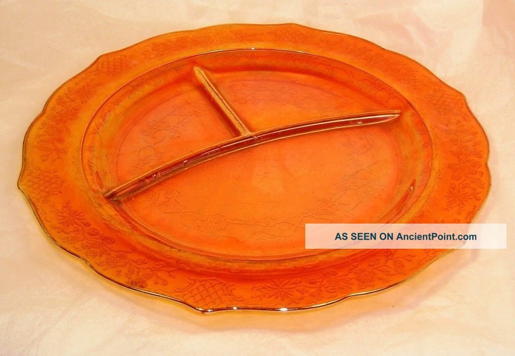 Vintage Carnival Glass Serving Platter C24 Mid-Century Modernism photo