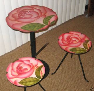 Unique Mid Century Painted Iron Garden Table Chairs Set photo