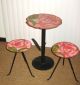 Unique Mid Century Painted Iron Garden Table Chairs Set Mid-Century Modernism photo 2