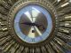 Vintage Syroco Starburst 8 Day Jewled Clock W/ Key & Label Syracuse Ny Mid-Century Modernism photo 1
