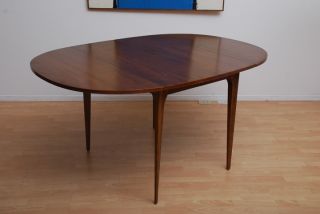 Broyhill Oval Shape Walnut Dining Table W Extensions Mid Century Modern Eames photo