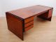 Mid Century Danish Modern Rosewood Executive Desk Large Drawers Mid-Century Modernism photo 2