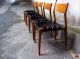 4 X Chairs Danish? Wood Leather Mid Century Modern Design Mid-Century Modernism photo 2