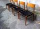 4 X Chairs Danish? Wood Leather Mid Century Modern Design Mid-Century Modernism photo 3