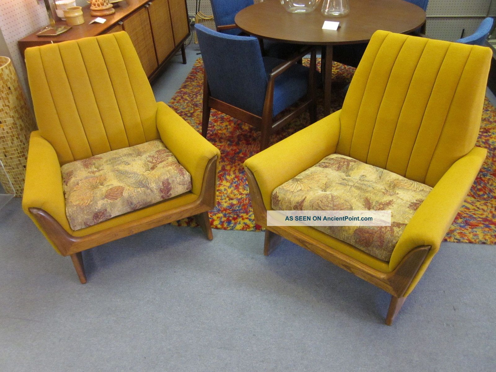 Excellent Pair Of Mustard Danish Style Loungers By Kroeler C1960s Post-1950 photo