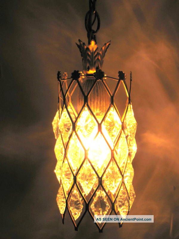 Mid Century Hollywood Regency Crystal Pendant Light Mid-Century Modernism photo