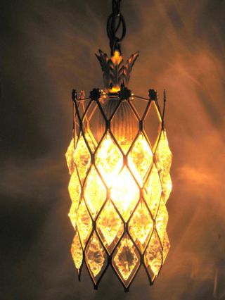 Mid Century Hollywood Regency Crystal Pendant Light photo