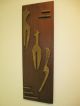 Mid Century Metal Wood Figural Sculpture Wall Art Mid-Century Modernism photo 1