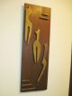 Mid Century Metal Wood Figural Sculpture Wall Art Mid-Century Modernism photo 2