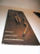 Mid Century Metal Wood Figural Sculpture Wall Art Mid-Century Modernism photo 8