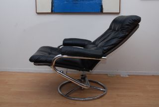 Scandinavian Lounge Chair Recliner Sculptural Arm Rest Danish Modern Eames Era photo
