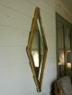 Hollywood Regency Mid Century Diamond Gold Gilt Wall Mirror Parzinger Draper Era Mirrors photo 3