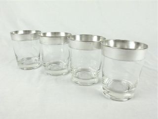 Silver Band Tapered Glasses Dorothy Thorpe Mid - Century Modern Mad Men Vintage photo