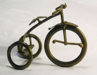 Vintage Great Mid Century Brutalist Metal Sculpture Bicycle Z11 photo