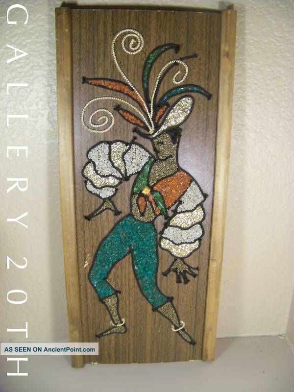 Fabulous Mid - Century Pebble Art Vtg Eames Flamenco Dancer Wall Retro Mid-Century Modernism photo