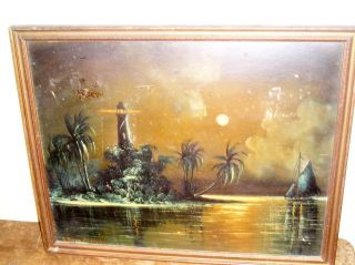 Vintage Or Antique Florida Oil Painting B20 Painting photo