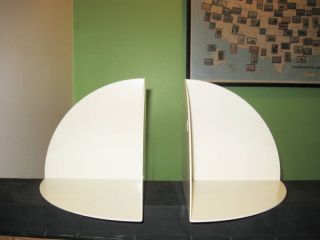 2 Mid Century Space Age Kartell Stoppino White Bookends photo