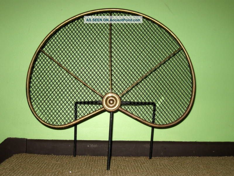Mid Century Space Age Brass Metal Amoebic Fire Screen Mid-Century Modernism photo