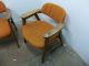 Pair Of Vintage Mid Century Danish Modern Arm Lounge Chairs,  Teak,  Orange Fabric Post-1950 photo 2