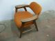 Pair Of Vintage Mid Century Danish Modern Arm Lounge Chairs,  Teak,  Orange Fabric Post-1950 photo 4
