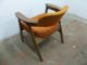 Pair Of Vintage Mid Century Danish Modern Arm Lounge Chairs,  Teak,  Orange Fabric Post-1950 photo 5