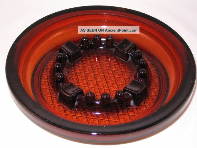 Authentic Eames Era Mid - Century Modernist Party Glass Amber Ashtray 1960 ' S Mid-Century Modernism photo