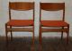 Pair Of Teak Danish Chairs Orange Mid Century Eames Vintage Molber Knoll Wood Mid-Century Modernism photo 1