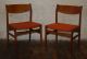 Pair Of Teak Danish Chairs Orange Mid Century Eames Vintage Molber Knoll Wood Mid-Century Modernism photo 2
