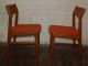 Pair Of Teak Danish Chairs Orange Mid Century Eames Vintage Molber Knoll Wood Mid-Century Modernism photo 3