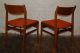 Pair Of Teak Danish Chairs Orange Mid Century Eames Vintage Molber Knoll Wood Mid-Century Modernism photo 4