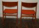 Pair Of Teak Danish Chairs Orange Mid Century Eames Vintage Molber Knoll Wood Mid-Century Modernism photo 5