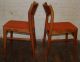 Pair Of Teak Danish Chairs Orange Mid Century Eames Vintage Molber Knoll Wood Mid-Century Modernism photo 7