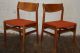 Pair Of Teak Danish Chairs Orange Mid Century Eames Vintage Molber Knoll Wood Mid-Century Modernism photo 8