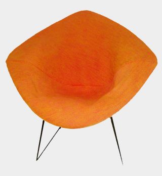 Harry Bertoia 1952 Diamond Lounge Chair Orange Mid - Century Vintage photo
