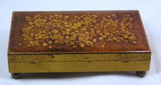 Vintage Enamel On Copper Brass And Metal Cigarette Box 1950s 1960s Q18 photo