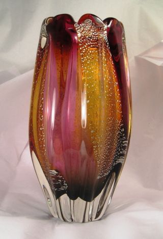 Magnificent Vintage Murano Art Glass Vase Q22 photo