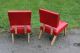 Vintage Retro Mid Century Modernism Pair Red 1940s - 50s Chairs - Style 1900-1950 photo 2
