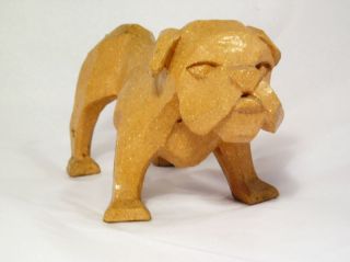 Vintage Modernist Bulldog Figurine Stoneware Pottery Statue S2 photo