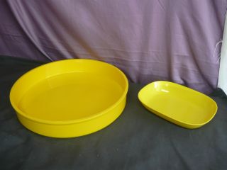 Vintage Danish Modern Dansk Yellow Tray Denmark Texas Ware Melmac Bowl Salad photo