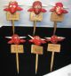 Mid Century Japan Red Bull Head Meat Picks Stakes Bbq Mid-Century Modernism photo 2