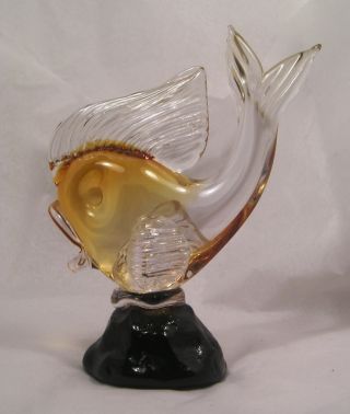 Vintage Murano Art Glass Fish Seguso Q19 photo