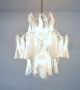 Mazzega Vtg Mid Century Modern Glass Petal Light Fixture Chandelier Italy Venini Mid-Century Modernism photo 3