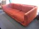 Wonderful 1960s 3 - Seat Sofa With Orange Textured Leaf Fabric Post-1950 photo 3