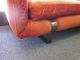 Wonderful 1960s 3 - Seat Sofa With Orange Textured Leaf Fabric Post-1950 photo 5