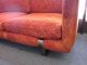 Wonderful 1960s 3 - Seat Sofa With Orange Textured Leaf Fabric Post-1950 photo 6