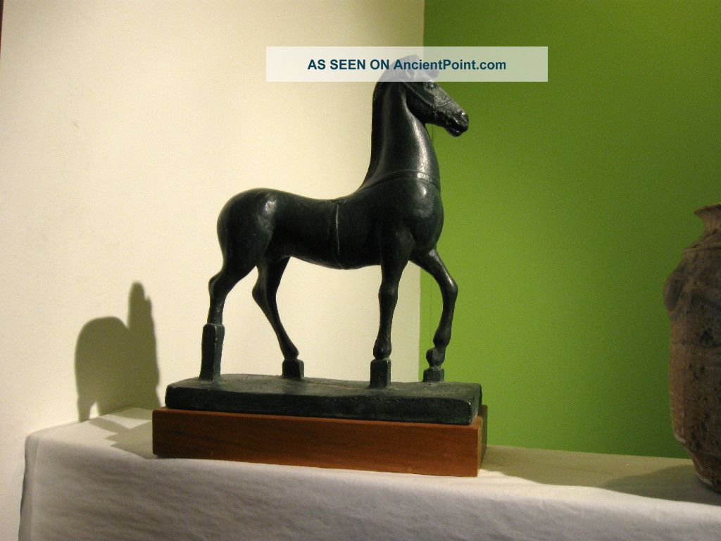 Mid Century Austin Prod Plaster Roman Greek Copy Bronze Horse Mid-Century Modernism photo