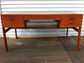 Vintage Danish Teak Desk By Arne Wahl Iversen For Vinde Mobelfabrik photo