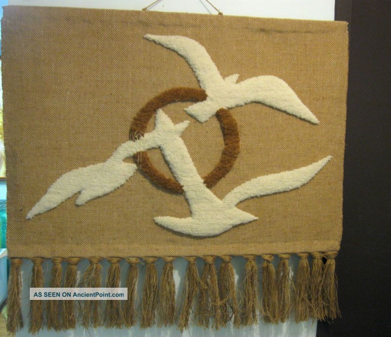 Mid Century Flying Birds Sea Gull Sun Wall Art Textile Mid-Century Modernism photo